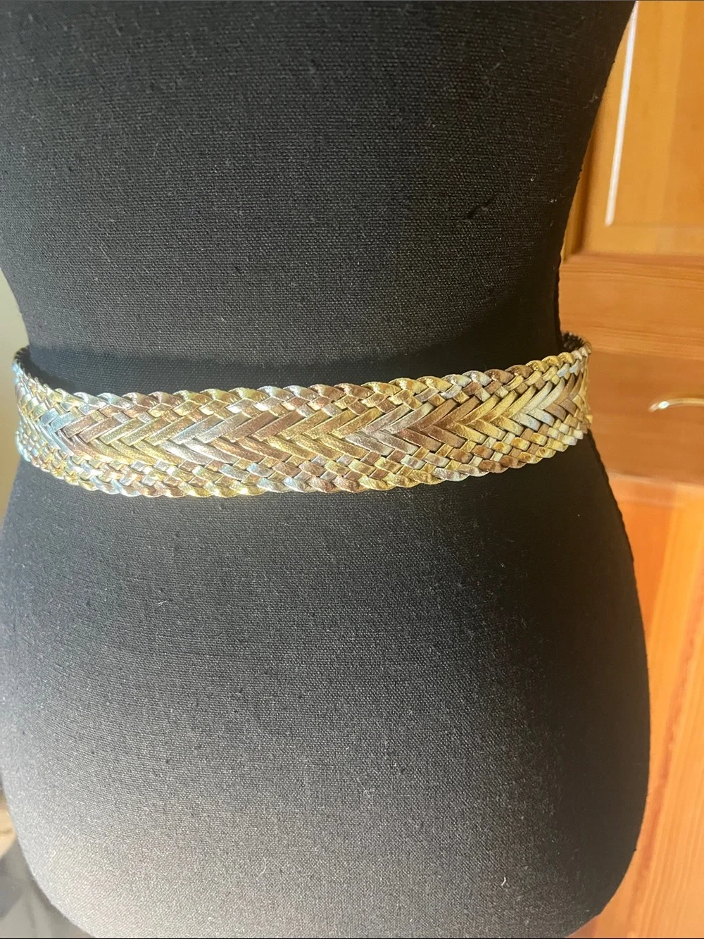 Women's Metallic Braided Chain Belt in Gold, Silver, Rose Gold